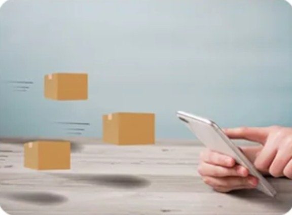 スマートフォンで注文する様子